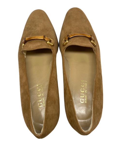 GUCCI（グッチ）GUCCI (グッチ) バンブースエードローファー ベージュ サイズ:36の古着・服飾アイテム
