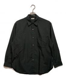 STEVEN ALAN（スティーブンアラン）の古着「ピンオックス チェック レギュラーカラー シャツ」｜グリーン