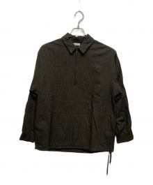 STEVEN ALAN（スティーブンアラン）の古着「チェック ジップ プルオーバー シャツ LOOSE」｜ブラウン
