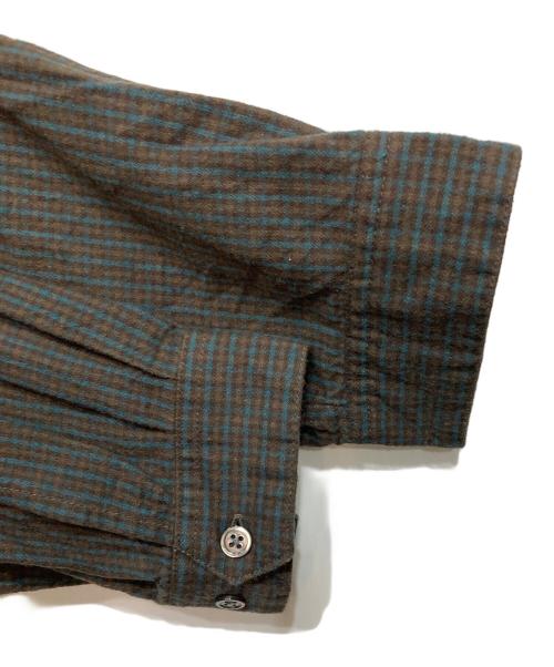 STEVEN ALAN（スティーブンアラン）STEVEN ALAN (スティーブンアラン) チェック ジップ プルオーバー シャツ LOOSE ブラウン サイズ:Sの古着・服飾アイテム