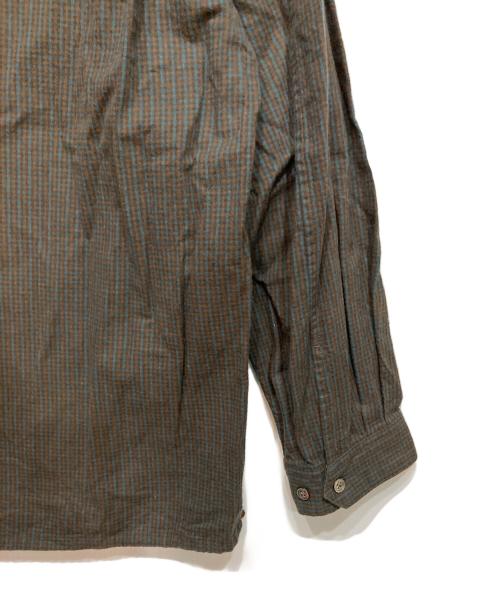 STEVEN ALAN（スティーブンアラン）STEVEN ALAN (スティーブンアラン) チェック ジップ プルオーバー シャツ LOOSE ブラウン サイズ:Sの古着・服飾アイテム