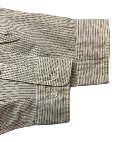 STEVEN ALAN（スティーブンアラン）STEVEN ALAN (スティーブンアラン) 60 コンパクト ストライプ レギュラーカラー シャツ LOOSE ベージュ サイズ:Sの古着・服飾アイテム
