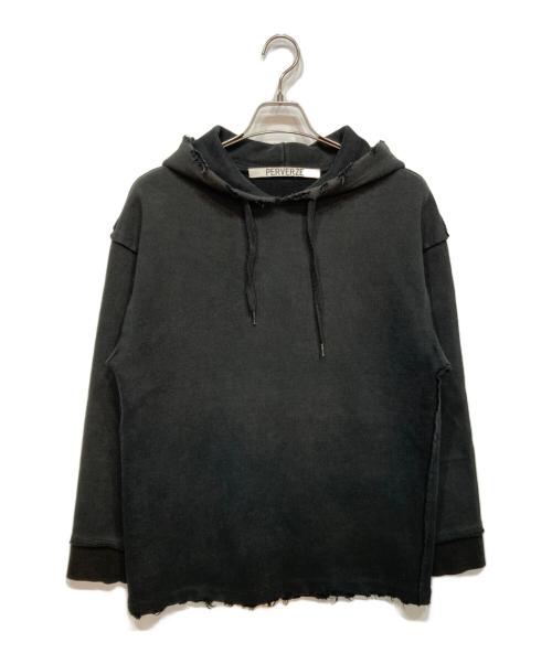PERVERZE（パーバーズ）PERVERZE (パーバーズ) ダメージ加工パーカー ブラック サイズ:FREEの古着・服飾アイテム