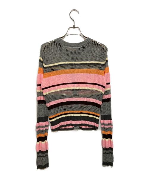 MAISON SPECIAL（メゾンスペシャル）MAISON SPECIAL (メゾンスペシャル) Mesh Border Cardigan マルチカラー サイズ:FREEの古着・服飾アイテム