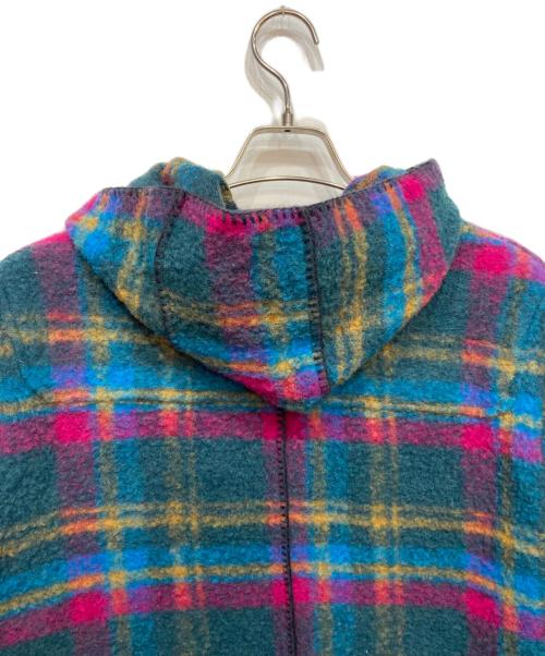 MACPHEE（マカフィー）MACPHEE (マカフィー) TOMORROW LAND (トゥモローランド) シルバーチェック フーデッドコート ピンク×グリーン サイズ:Sの古着・服飾アイテム