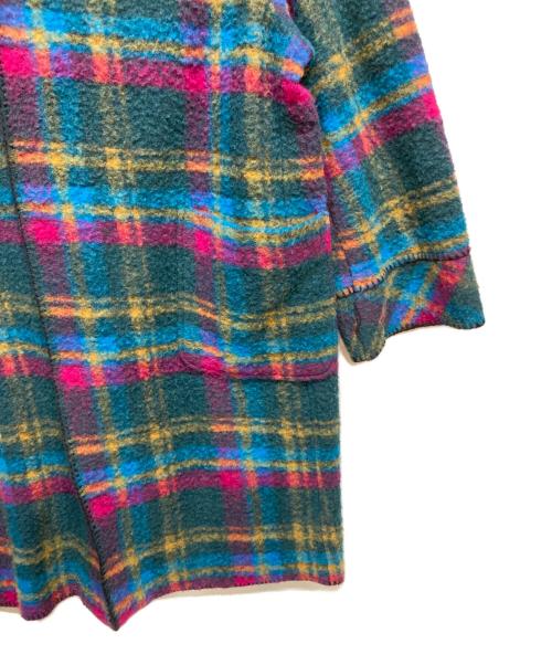 MACPHEE（マカフィー）MACPHEE (マカフィー) TOMORROW LAND (トゥモローランド) シルバーチェック フーデッドコート ピンク×グリーン サイズ:Sの古着・服飾アイテム