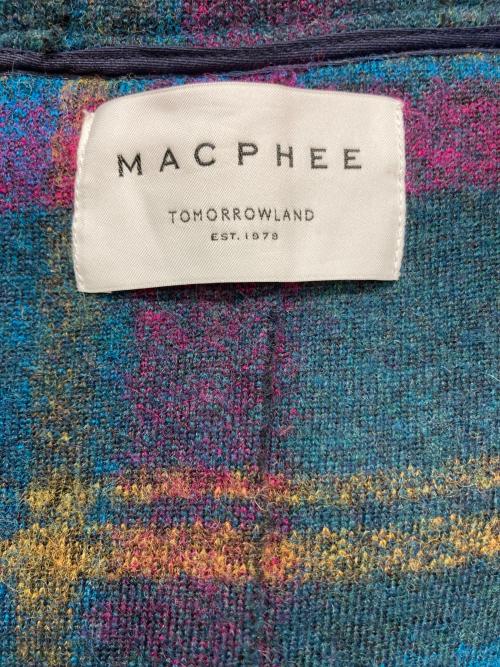 MACPHEE（マカフィー）MACPHEE (マカフィー) TOMORROW LAND (トゥモローランド) シルバーチェック フーデッドコート ピンク×グリーン サイズ:Sの古着・服飾アイテム