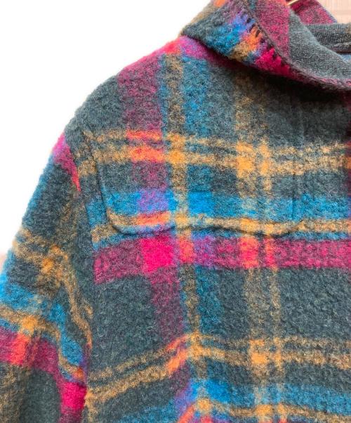 MACPHEE（マカフィー）MACPHEE (マカフィー) TOMORROW LAND (トゥモローランド) シルバーチェック フーデッドコート ピンク×グリーン サイズ:Sの古着・服飾アイテム