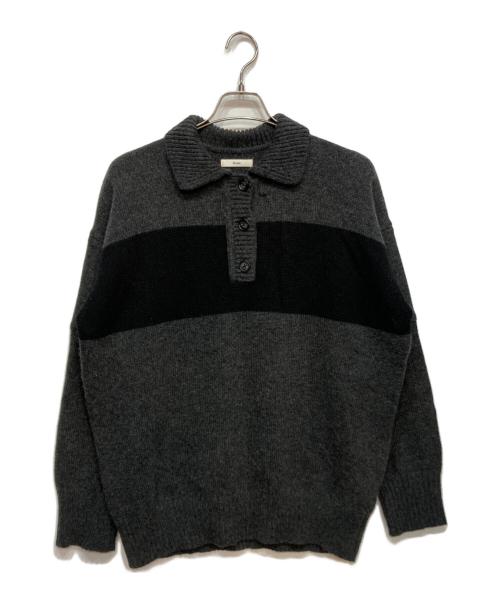 anuke（アンヌーク）anuke (アンヌーク) Wool Polo Knit グレー サイズ:FREEの古着・服飾アイテム