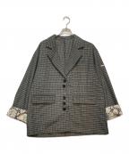 loin nuitロワンニュイ）の古着「loin nuit nuance button lace jacket」｜グレー