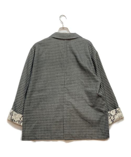 loin nuit（ロワンニュイ）loin nuit (ロワンニュイ) loin nuit nuance button lace jacket グレー サイズ:FREEの古着・服飾アイテム