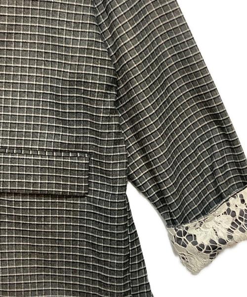 loin nuit（ロワンニュイ）loin nuit (ロワンニュイ) loin nuit nuance button lace jacket グレー サイズ:FREEの古着・服飾アイテム