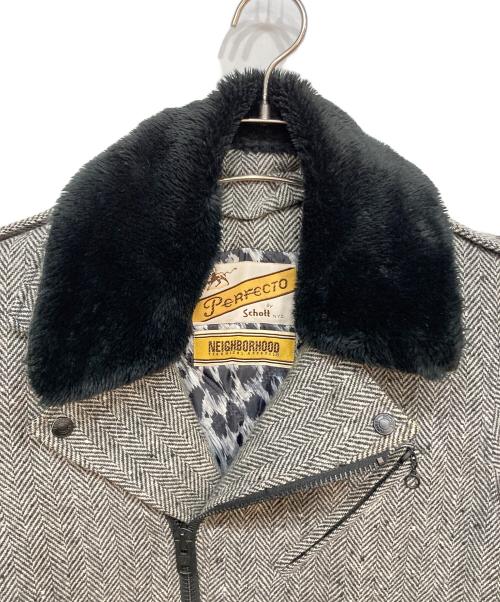 PERFECTO by Schott（パーフェクト バイ ショット）PERFECTO by Schott (パーフェクト バイ ショット) NEIGHBORHOOD (ネイバーフッド) ライダースジャケット グレー サイズ:36の古着・服飾アイテム