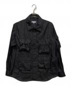 Engineered Garmentsエンジニアド ガーメンツ）の古着「Explorer Shirt Jacket-Flight Satin Nylon」｜ブラック