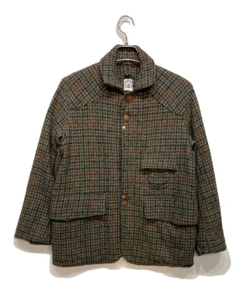 CORONA（コロナ）CORONA (コロナ) Harris Tweed (ハリスツイード) HARRIS TWEED GAME JACKET ブラウン サイズ:Sの古着・服飾アイテム