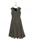 HER LIP TOハーリップトゥ）の古着「Heart-Neck Check Dress」｜ブラック×ホワイト