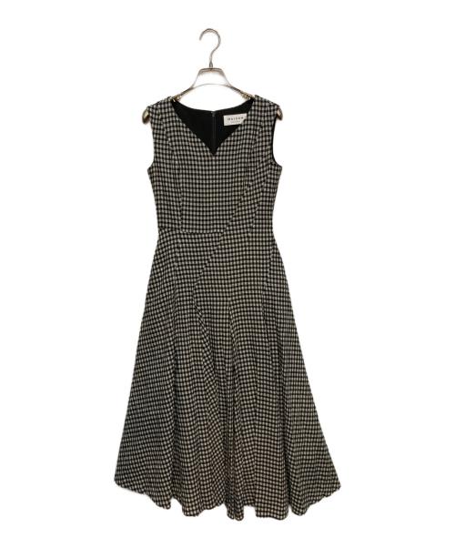 HER LIP TO（ハーリップトゥ）HER LIP TO (ハーリップトゥ) Heart-Neck Check Dress ブラック×ホワイト サイズ:Sの古着・服飾アイテム