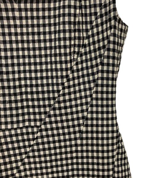 HER LIP TO（ハーリップトゥ）HER LIP TO (ハーリップトゥ) Heart-Neck Check Dress ブラック×ホワイト サイズ:Sの古着・服飾アイテム