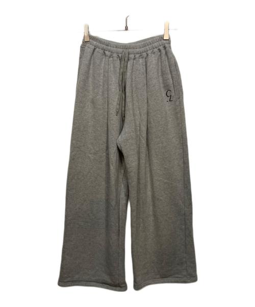 CLANE（クラネ）CLANE (クラネ) LOGO SWEAT TUCK WIDE PANTS グレーの古着・服飾アイテム