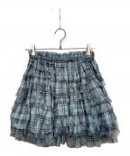 shellerシェリエ）の古着「Check Pleats Ruffle Tops」｜ブルー