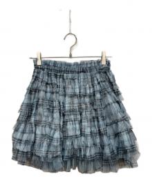 sheller（シェリエ）の古着「Check Pleats Ruffle Tops」｜ブルー