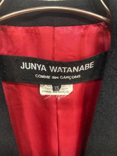 JUNYA WATANABE COMME des GARCONS（(ジュンヤワタナベ コムデギャルソン）JUNYA WATANABE COMME des GARCONS ((ジュンヤワタナベ コムデギャルソン) アンゴラウールチェスターコート ブラック サイズ:XSの古着・服飾アイテム