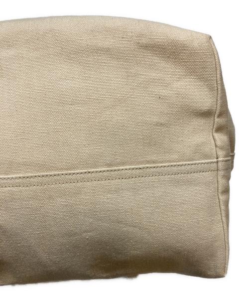 BOTTEGA VENETA（ボッテガベネタ）BOTTEGA VENETA (ボッテガベネタ) Quad Leather Trimmed Canvas Tote Bag ブラック×アイボリーの古着・服飾アイテム