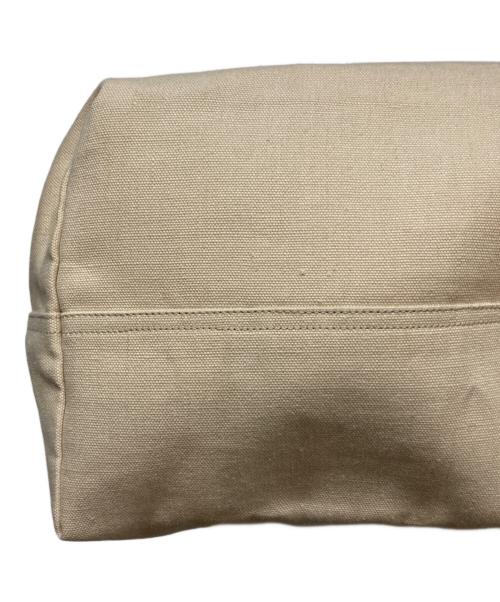 BOTTEGA VENETA（ボッテガベネタ）BOTTEGA VENETA (ボッテガベネタ) Quad Leather Trimmed Canvas Tote Bag ブラック×アイボリーの古着・服飾アイテム