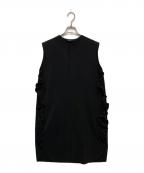 YOKO CHANヨーコチャン）の古着「Side Ruffle Dress」｜ブラック