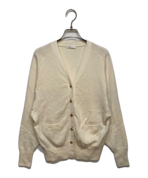 allureville（アルアバイル）allureville (アルアバイル) ウールスムースカーディガン ホワイト サイズ:2の古着・服飾アイテム