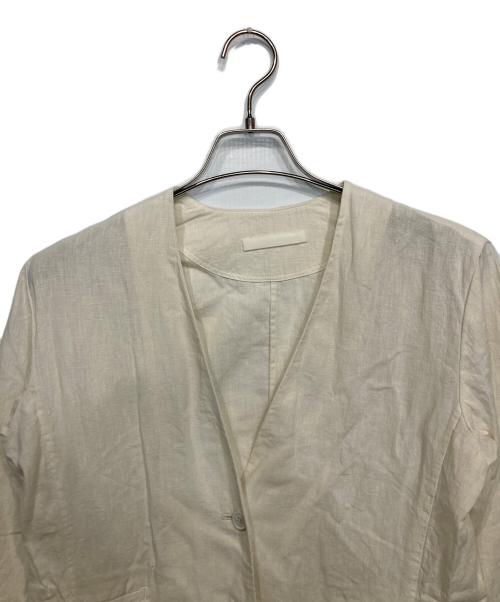evam eva（エヴァムエヴァ）evam eva (エヴァムエヴァ) water linen jacket ホワイト サイズ:Ｍの古着・服飾アイテム