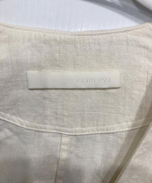 evam eva（エヴァムエヴァ）evam eva (エヴァムエヴァ) water linen jacket ホワイト サイズ:Ｍの古着・服飾アイテム
