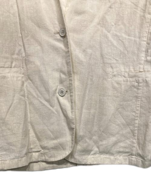 evam eva（エヴァムエヴァ）evam eva (エヴァムエヴァ) water linen jacket ホワイト サイズ:Ｍの古着・服飾アイテム