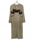 ANDRESDアンドレスド）の古着「pinstripe tailored bustier dress」｜ベージュ