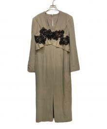 ANDRESD（アンドレスド）の古着「pinstripe tailored bustier dress」｜ベージュ