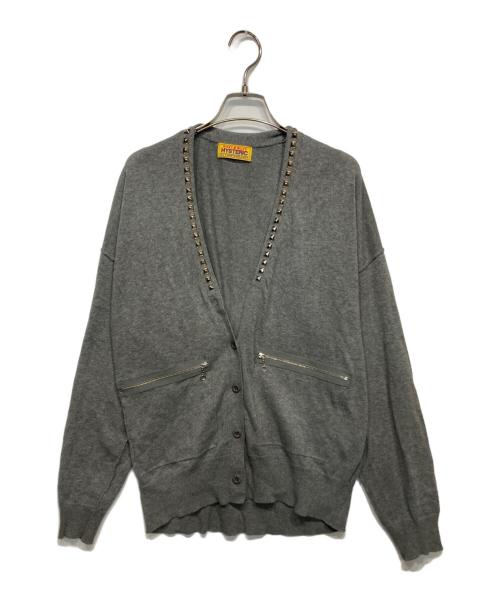 Hysteric Glamour（ヒステリックグラマー）Hysteric Glamour (ヒステリックグラマー) スタッズ カーディガン グレー サイズ:FREEの古着・服飾アイテム
