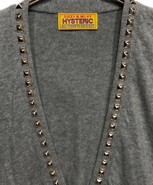 Hysteric Glamour（ヒステリックグラマー）Hysteric Glamour (ヒステリックグラマー) スタッズ カーディガン グレー サイズ:FREEの古着・服飾アイテム