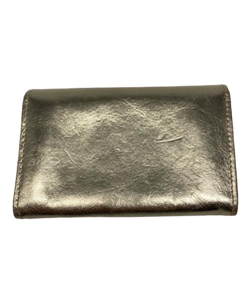 IL BISONTE（イル ビゾンテ）IL BISONTE (イル ビゾンテ) メタリックレザーカードケース ゴールドの古着・服飾アイテム