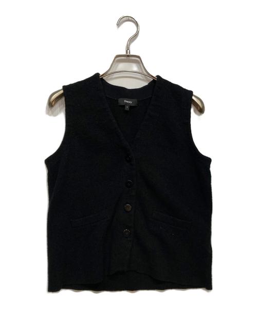 theory（セオリー）theory (セオリー) Texture Boucle Button Front Gilet ブラック サイズ:Sの古着・服飾アイテム