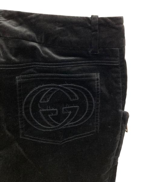 GUCCI（グッチ）GUCCI (グッチ) ベロアフレアパンツ ブラック サイズ:42の古着・服飾アイテム