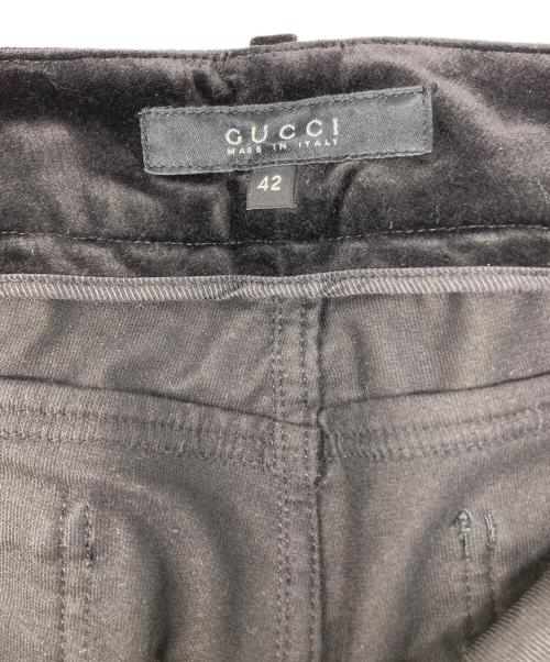 GUCCI（グッチ）GUCCI (グッチ) ベロアフレアパンツ ブラック サイズ:42の古着・服飾アイテム