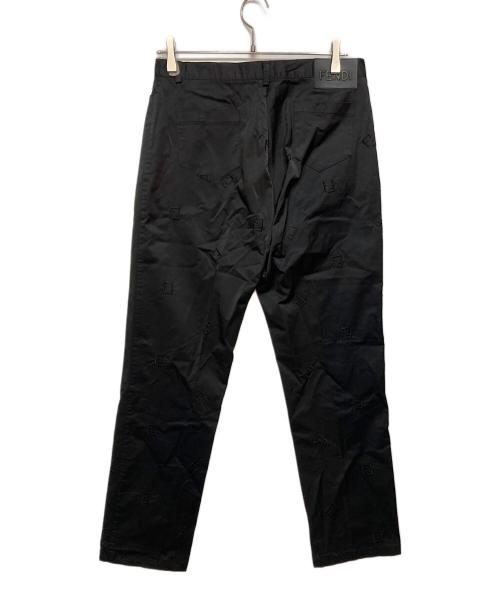 FENDI JEANS（フェンディ ジーンズ）FENDI JEANS (フェンディ ジーンズ) ロゴ刺繍パンツ ブラック サイズ:XLの古着・服飾アイテム