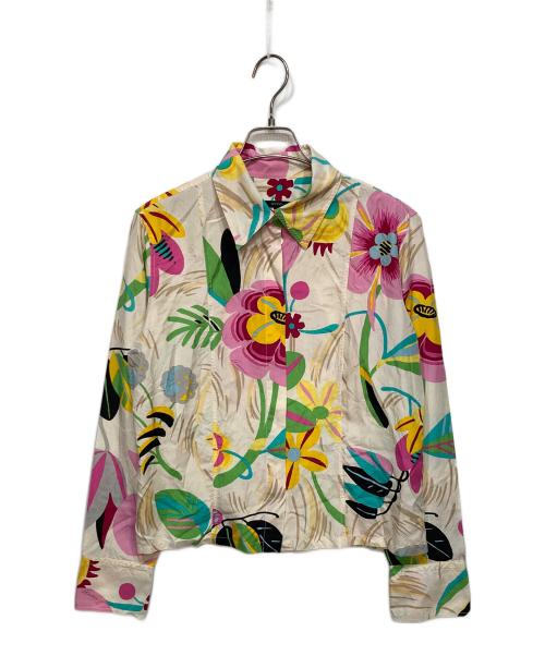 GUCCI（グッチ）GUCCI (グッチ) 総柄シルクシャツ ホワイト サイズ:Lの古着・服飾アイテム