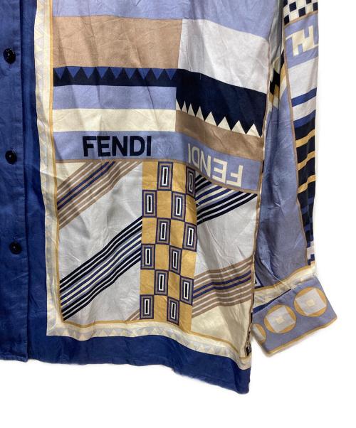 FENDI（フェンディ）FENDI (フェンディ) シルクシャツ ブルー サイズ:44の古着・服飾アイテム