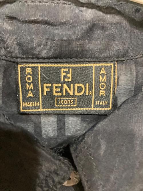 FENDI JEANS（フェンディ ジーンズ）FENDI JEANS (フェンディ ジーンズ) ズッカ柄シアーシャツ ブラック サイズ:42の古着・服飾アイテム