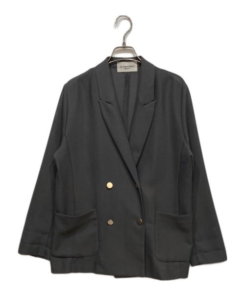 le.coeur blanc（ルクールブラン）le.coeur blanc (ルクールブラン) メッシュダブルブレストジャケット グレー サイズ:38の古着・服飾アイテム