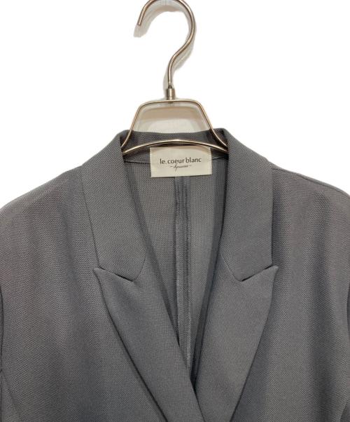 le.coeur blanc（ルクールブラン）le.coeur blanc (ルクールブラン) メッシュダブルブレストジャケット グレー サイズ:38の古着・服飾アイテム