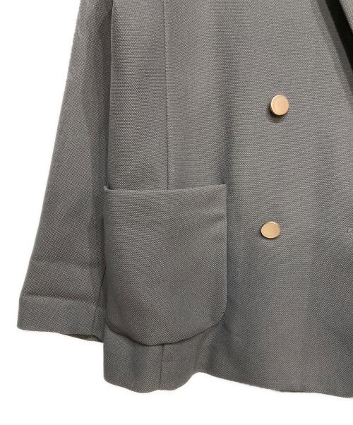 le.coeur blanc（ルクールブラン）le.coeur blanc (ルクールブラン) メッシュダブルブレストジャケット グレー サイズ:38の古着・服飾アイテム