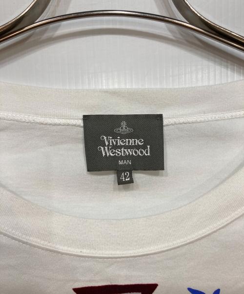 Vivienne Westwood man（ヴィヴィアン ウェストウッド マン）Vivienne Westwood man (ヴィヴィアン ウェストウッド マン) フラワーオーブカットソー ホワイト サイズ:42の古着・服飾アイテム