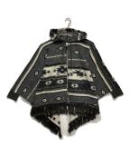 DIESELディーゼル）の古着「ネイティブ柄ウールポンチョ」｜グレー